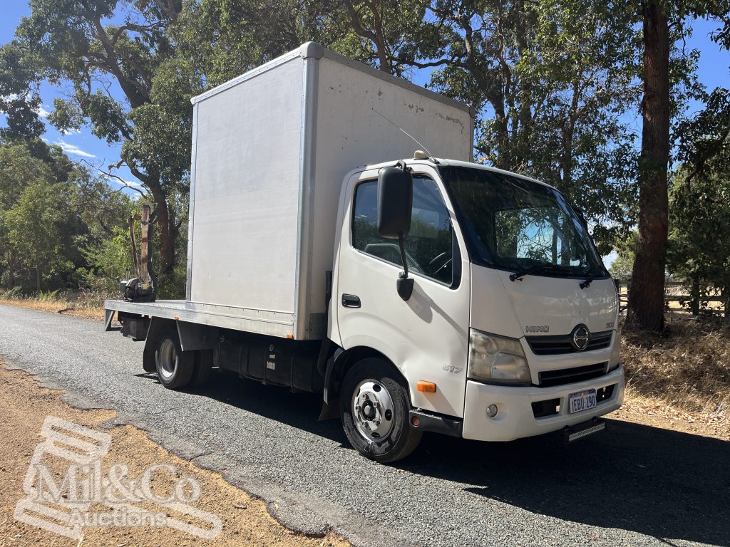 2012 Hino 300 617 Half Pantech Truck with Crane exterior front passenger side