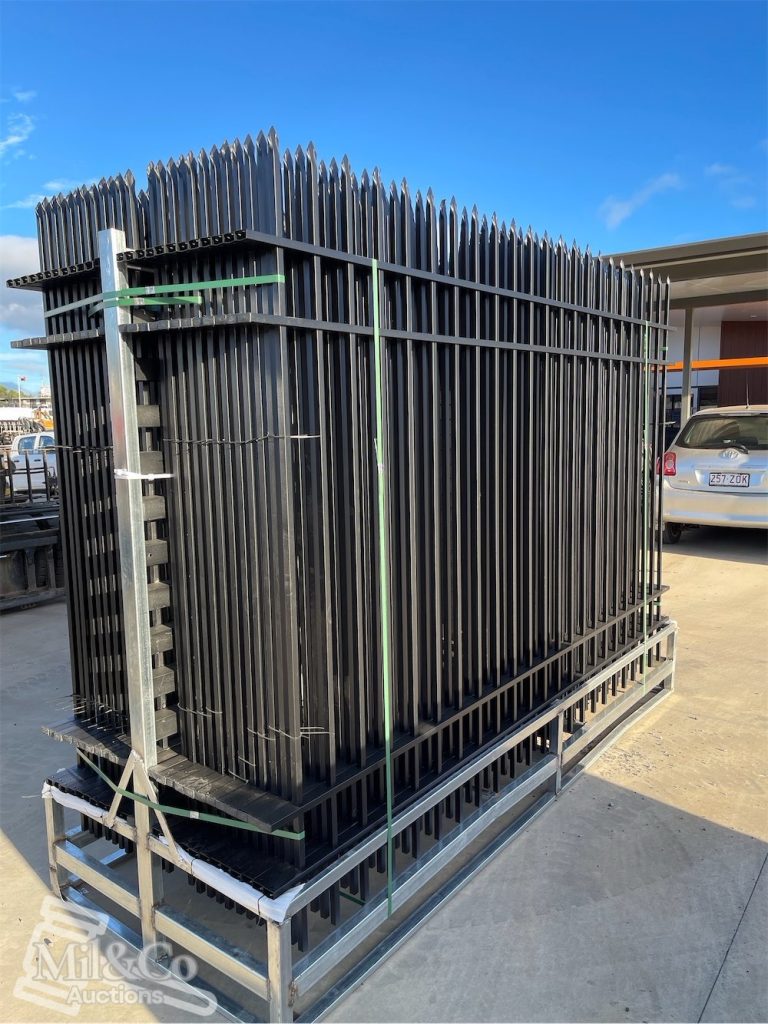 Set of 24 Wrought Iron Style Fence Panels