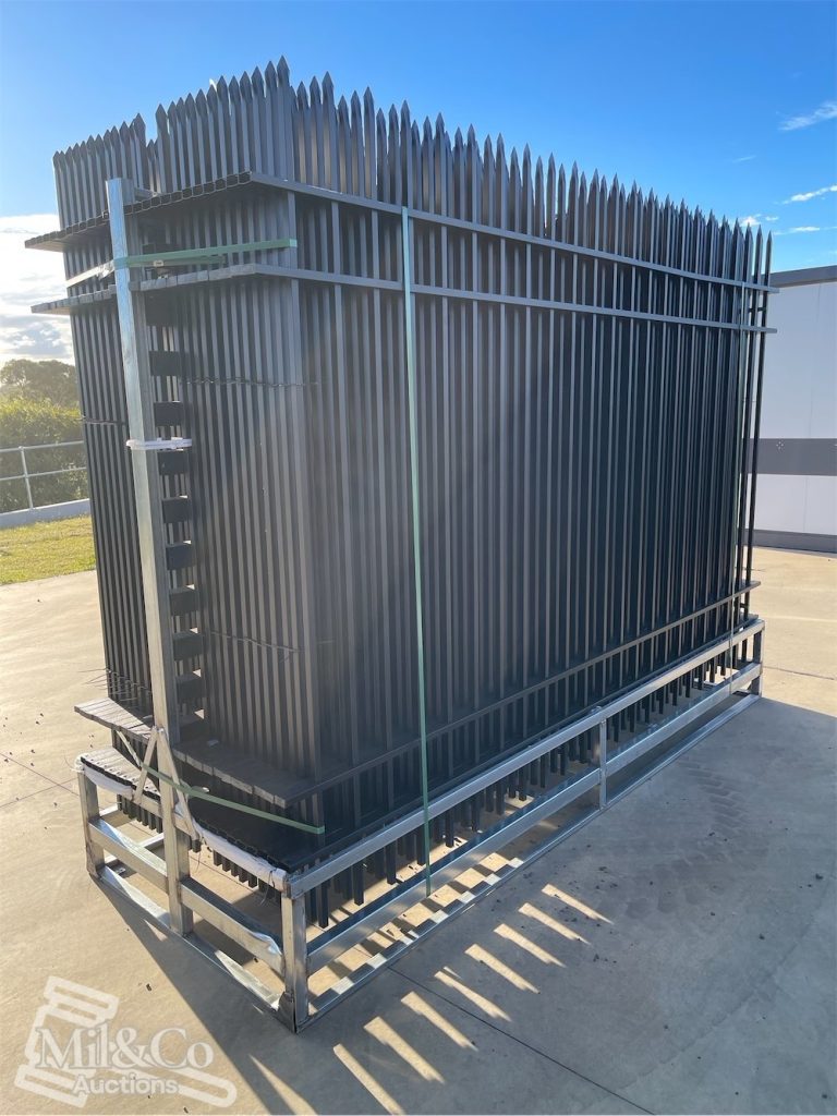 Set of 24 Wrought Iron Style Fence Panels