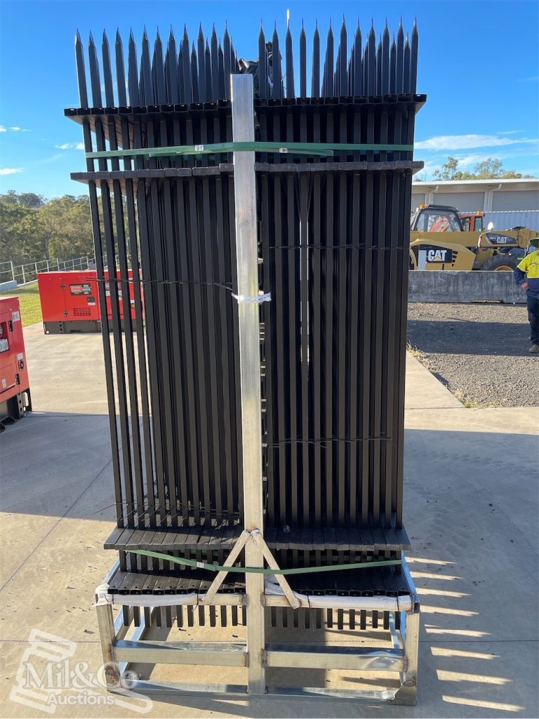 Set of 24 Wrought Iron Style Fence Panels