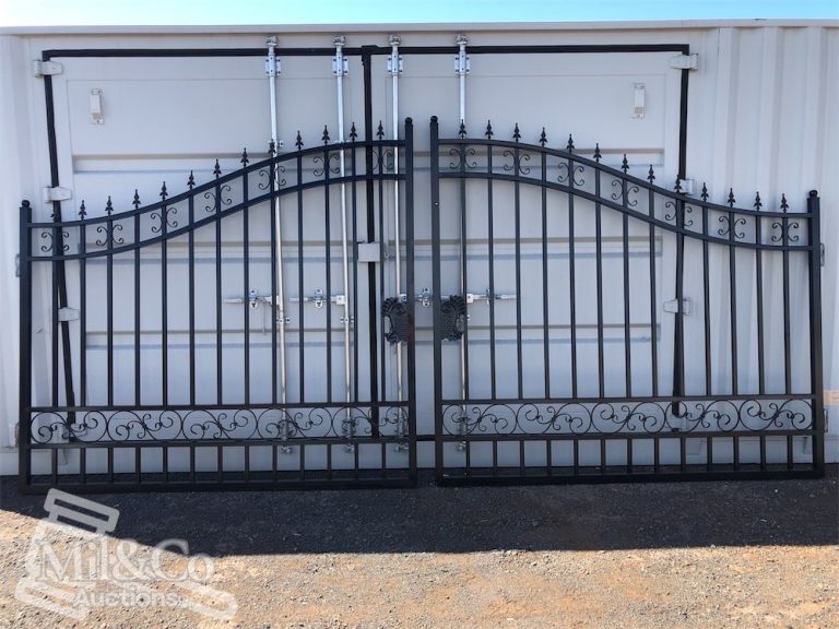Set of 2 8ft Wrought Iron Style Gates