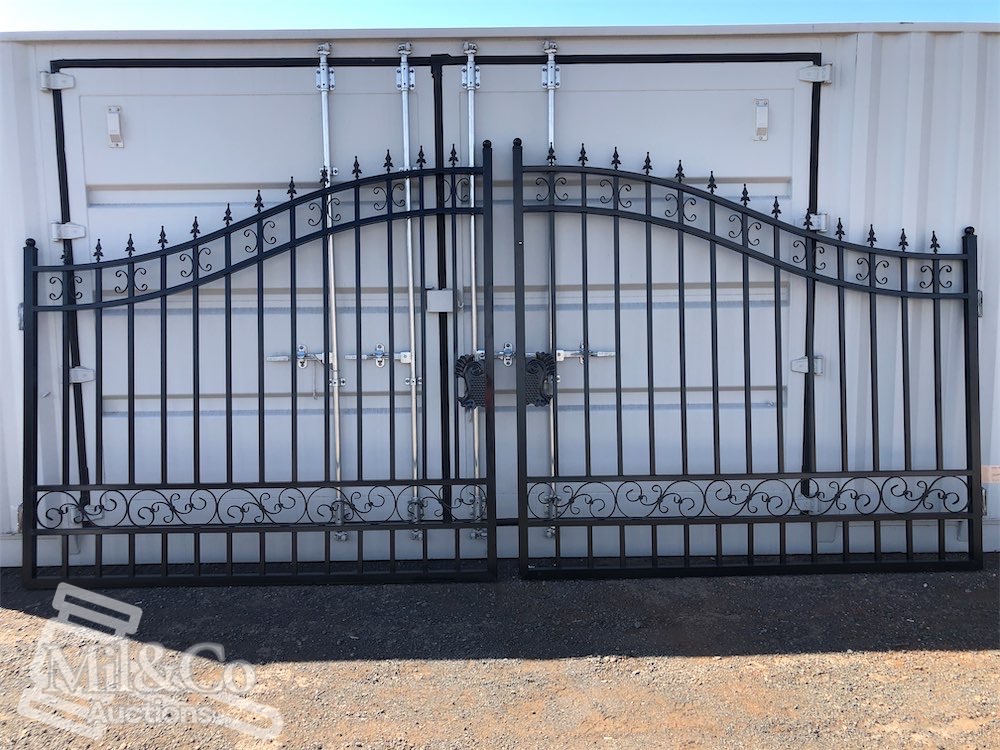 Set of 2 8ft Wrought Iron Style Gates