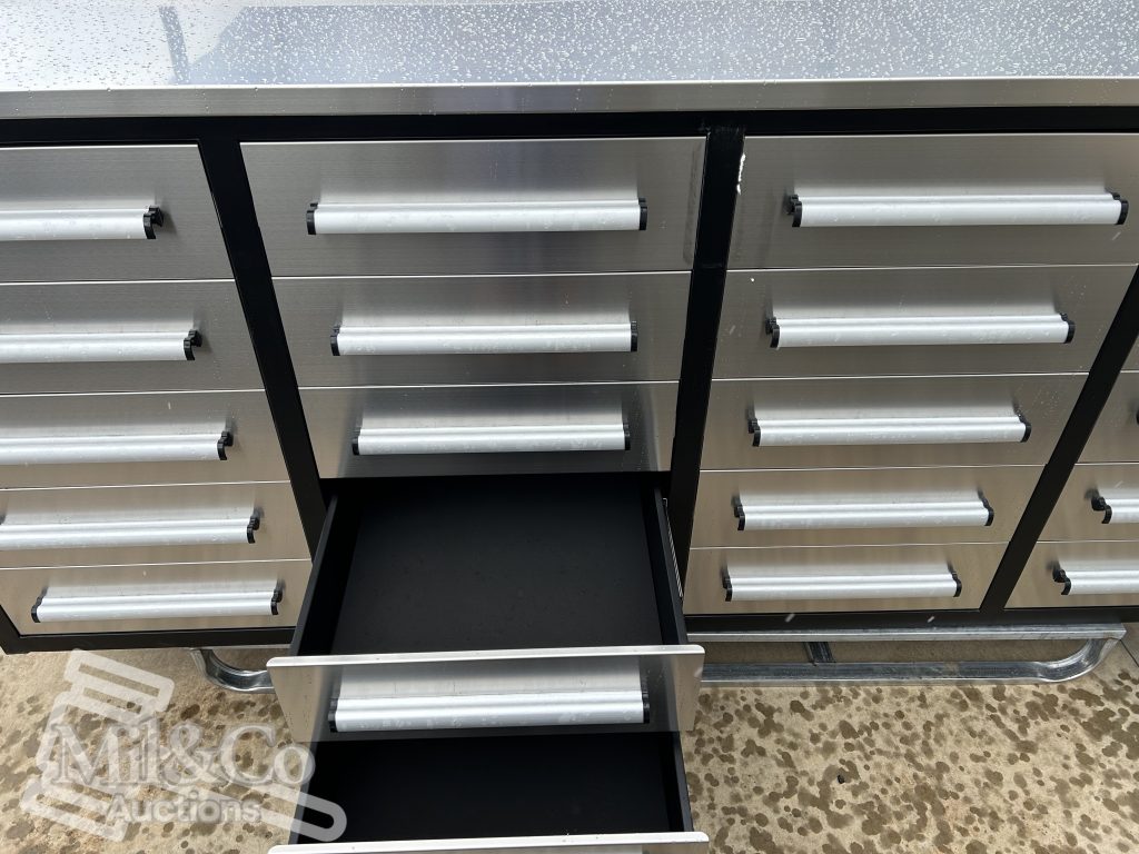 20 Drawer Stainless Steel Work Bench
