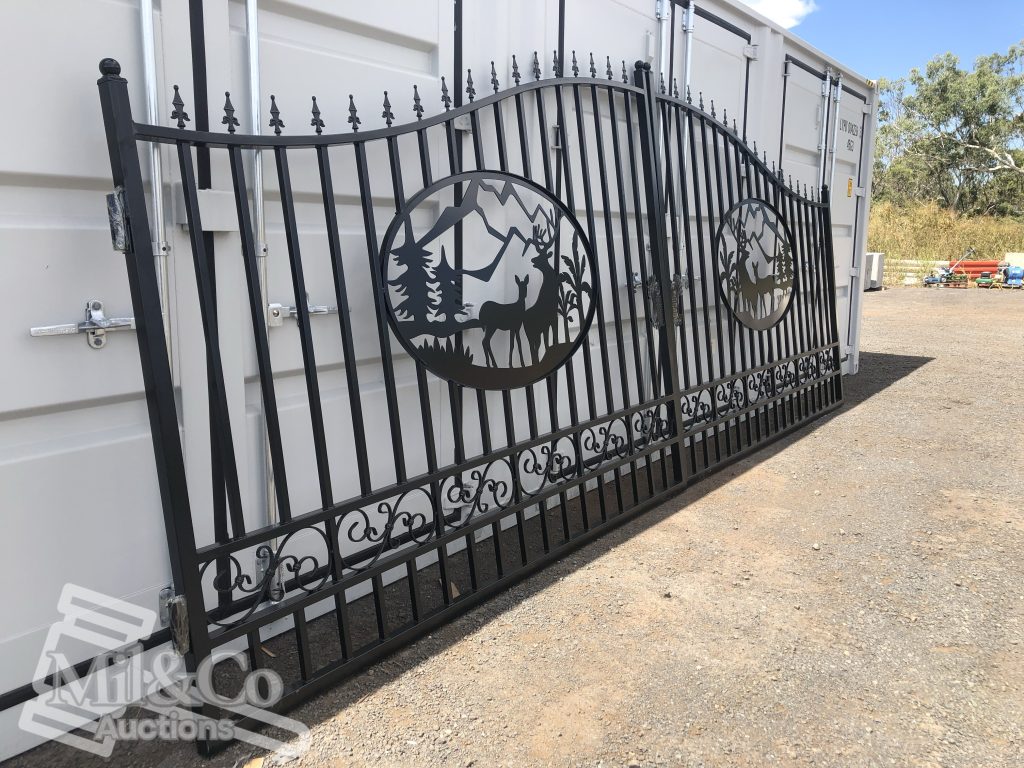 Set of 2 Large Wrought Iron Style Gates