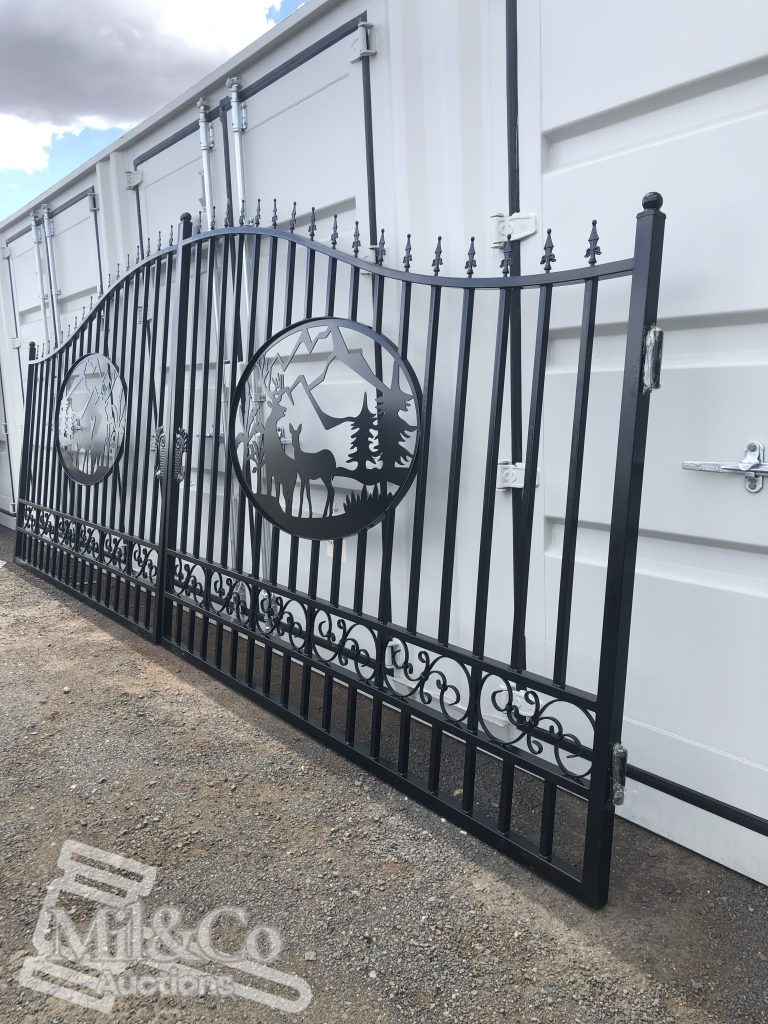 Set of 2 Large Wrought Iron Style Gates