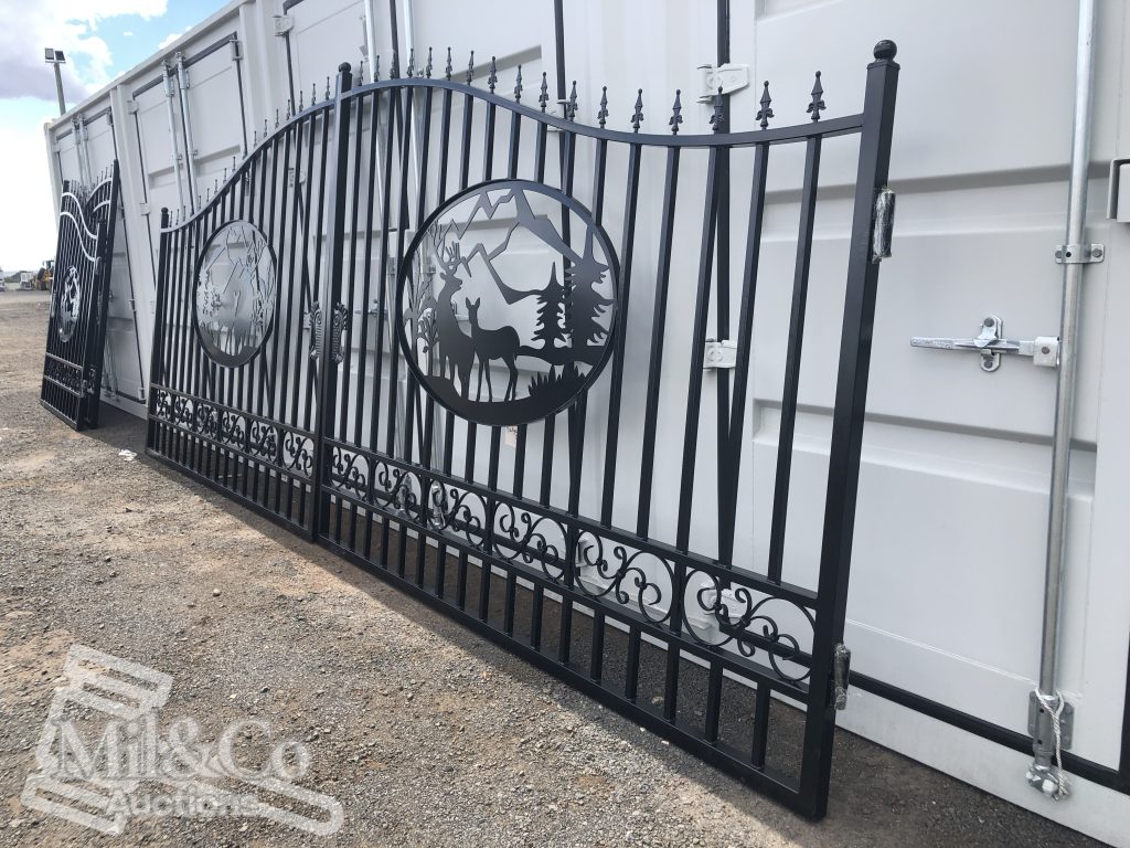 Set of 2 Large Wrought Iron Style Gates