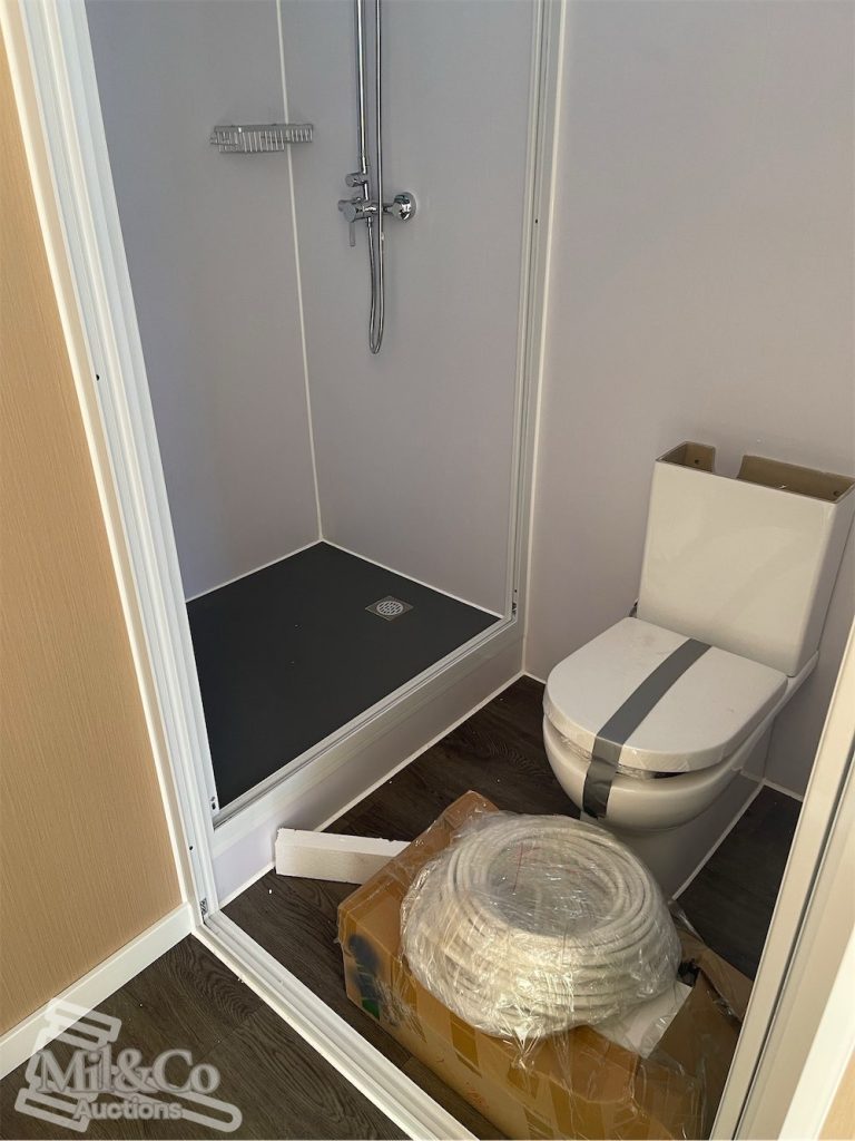 40ft Deluxe Accommodation Container Modules interior bathroom toilet and shower