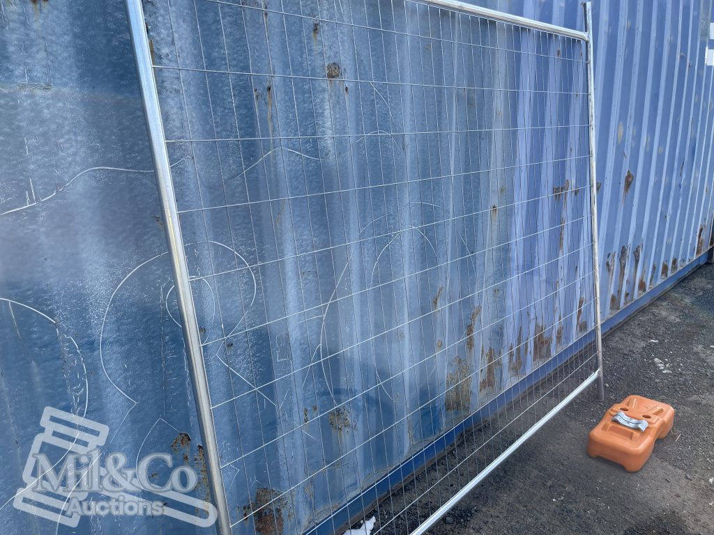 Set of 20 Galvanized Temporary Fence Panels