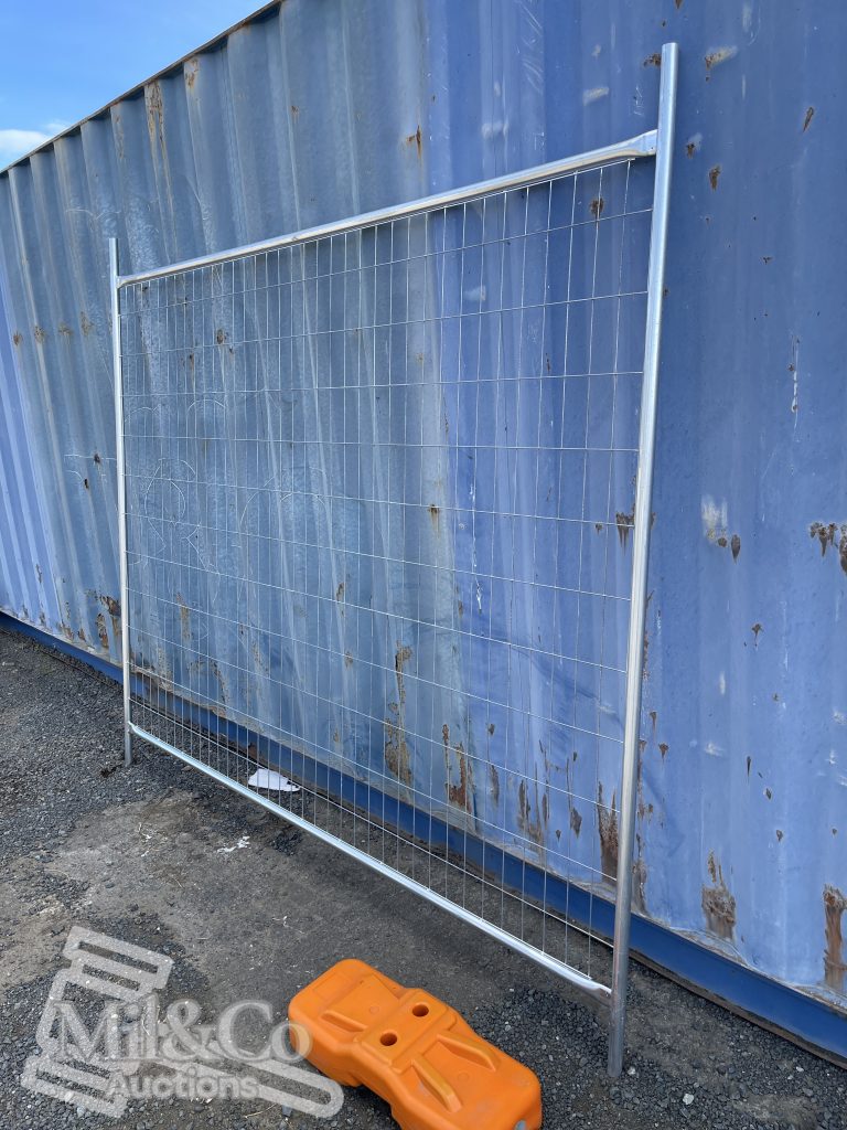 Set of 20 Galvanized Temporary Fence Panels