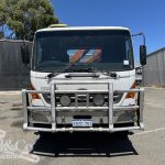 2005 Hino Ranger Tray Back Truck with Crane exterior front