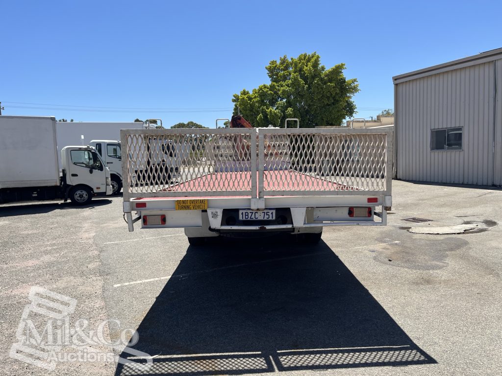 2005 Hino Ranger Tray Back Truck with Crane exterior rear