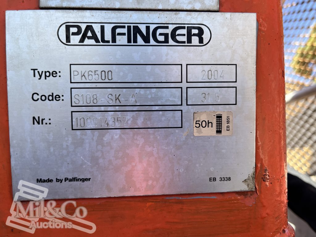 2005 Hino Ranger Tray Back Truck with Crane crane identification plate