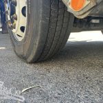 2012 Isuzu FVZ 1000 Tray Back Truck with Hiab drivers steer tyre tread