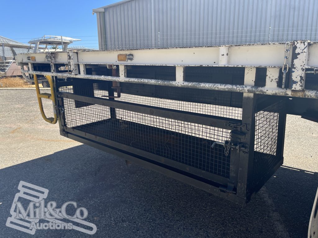 2012 Isuzu FVZ 1000 Tray Back Truck with Hiab under tray storage cage