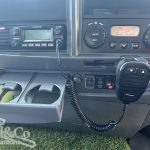 2012 Isuzu FVZ 1000 Tray Back Truck with Hiab interior showing UHF