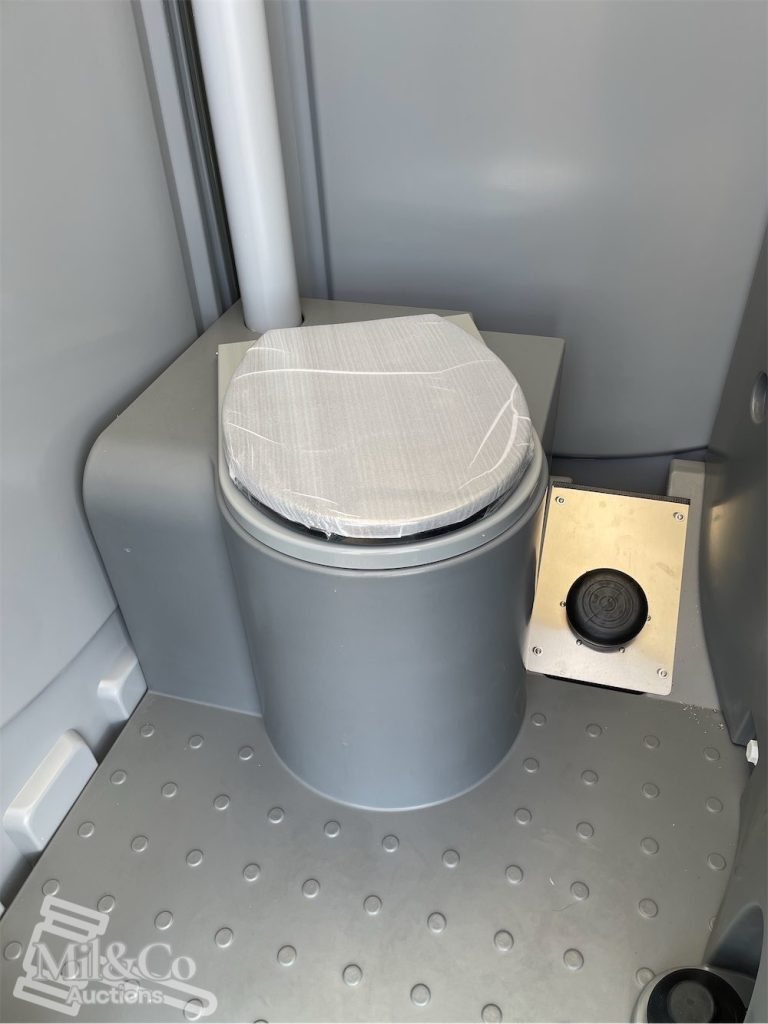 Portaloo interior toilet lid down