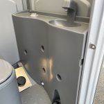 Portaloo interior vanity and flush pedal