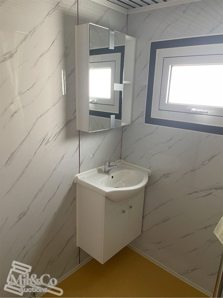 Toilet/Shower Block wall mount vanity and cabinet