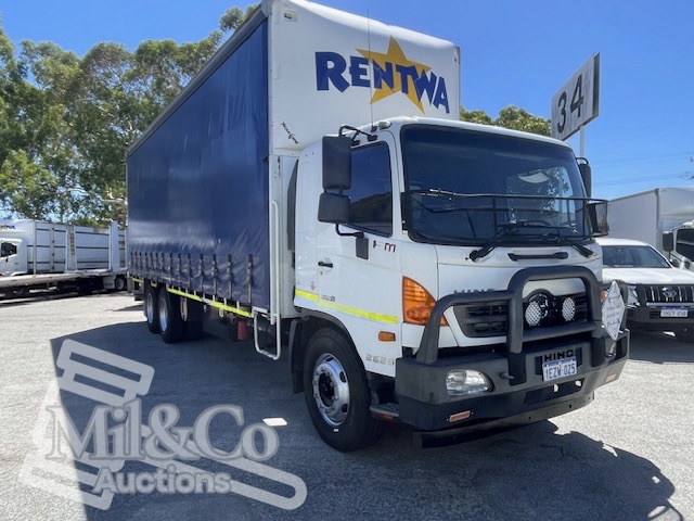 2015 Hino 500 FM 2628 Automatic Curtainsider with 2 tonne Cantilever Tail Lift