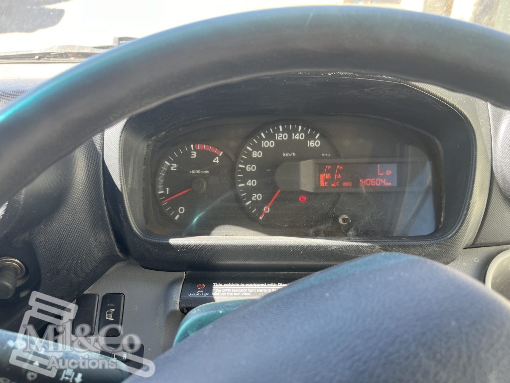 2015 Hino 300 717 Crew Cab Tray Back Truck instrument cluster showing 140604 kilometres