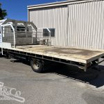 2015 Hino 300 717 Crew Cab Tray Back Truck exterior rear passenger side corner