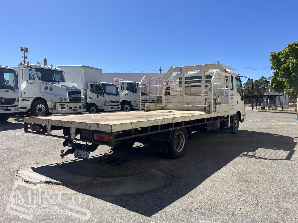 2015 Hino 300 717 Crew Cab Tray Back Truck exterior rear drivers side corner