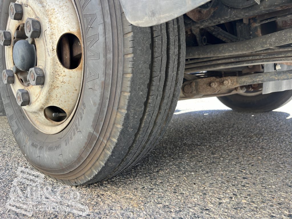 2015 Hino 300 717 Crew Cab Tray Back Truck drivers steer tyre tread