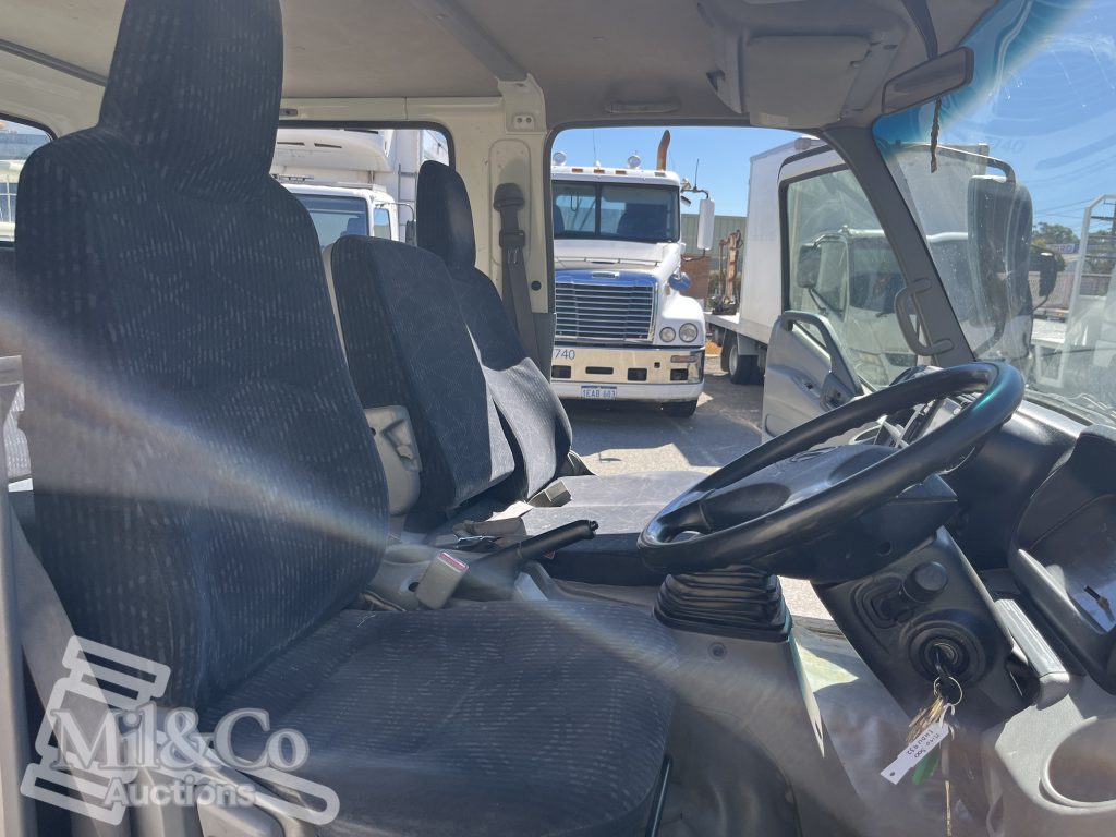 2015 Hino 300 717 Crew Cab Tray Back Truck interior drivers seat