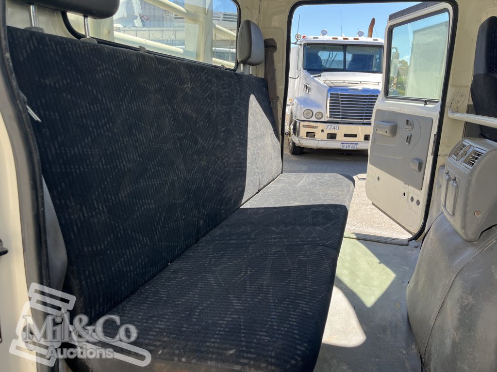 2015 Hino 300 717 Crew Cab Tray Back Truck interior back seat from drivers side