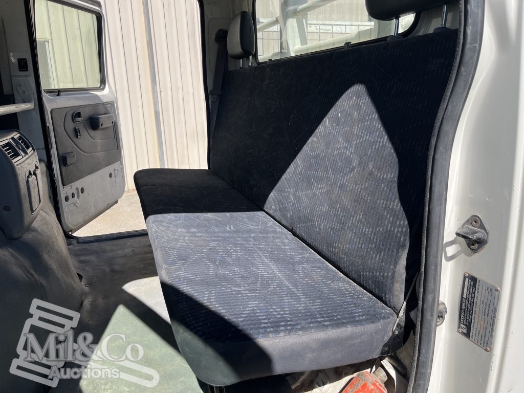 2015 Hino 300 717 Crew Cab Tray Back Truck interior back seat from passenger side