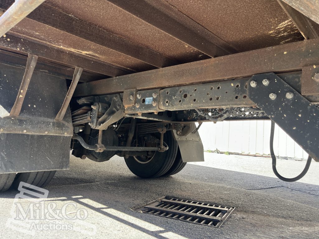 2015 Hino 300 717 Crew Cab Tray Back Truck chassis from passenger side