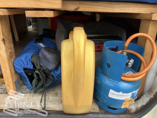 2003 Mazda E2000H Camper Van under bead storage gas bottle, chair, cooker
