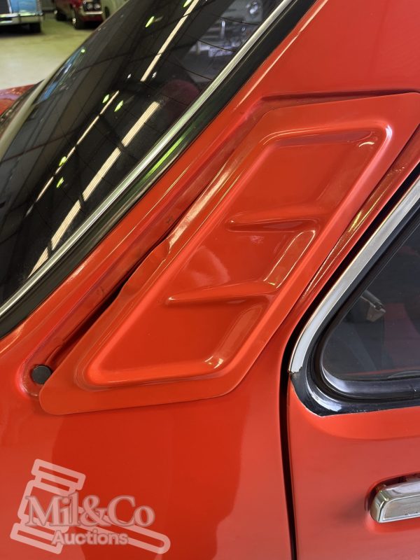 1977 Holden Gemini SL Sedan fuel filler cap flap - hinges broken/loose