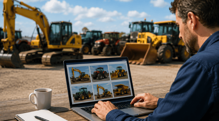 man buying big machinery from mil & co online auctions